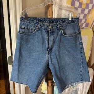 Ralph Lauren Light Blue Denim Shorts with Leather Patch
